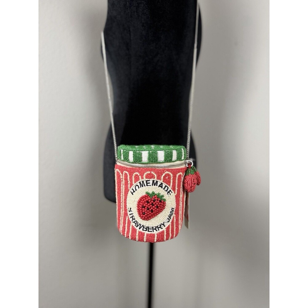 Hand-Beaded Strawberry Jam Bag Handmade Beaded Purse Made in India NWT Viral bag - Picture 2 of 12